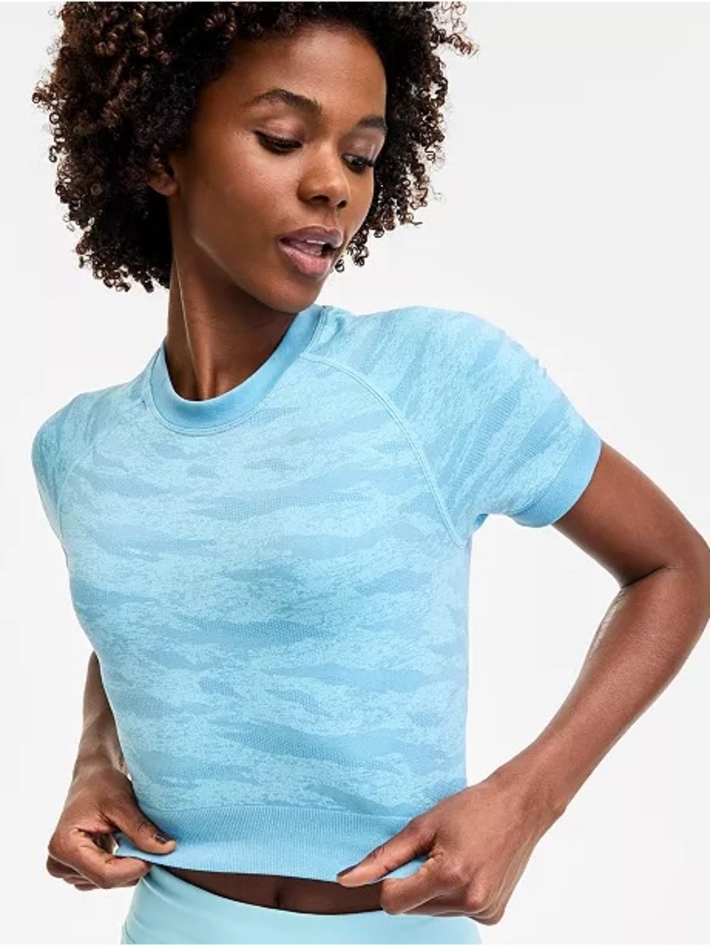 Activewear for woman Light Blue Camouflage Crewneck Sweater - X Small